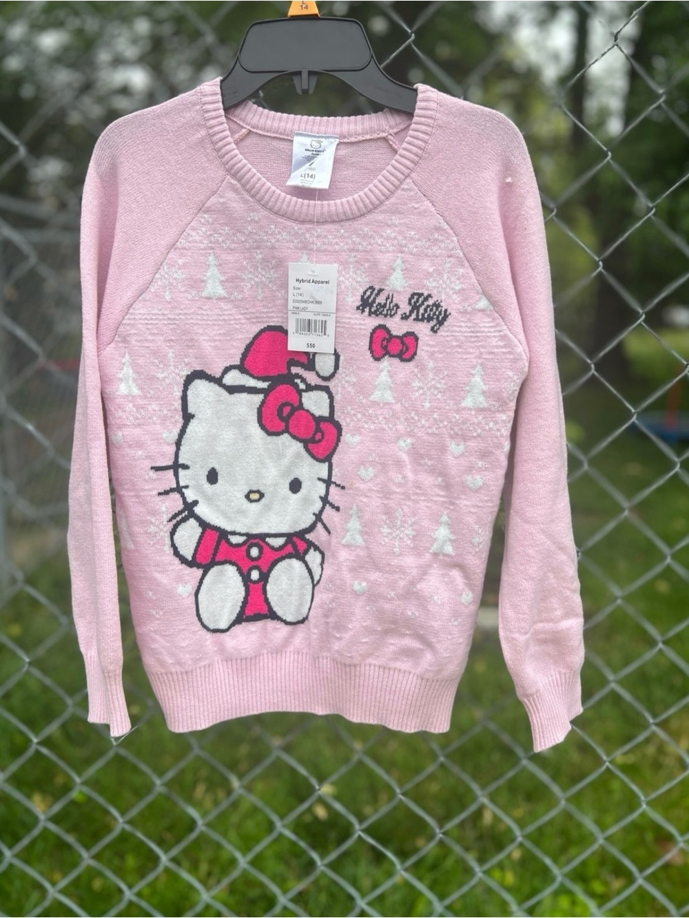 Hello Kitty Light Pink Graphic Pullover with Red Accents